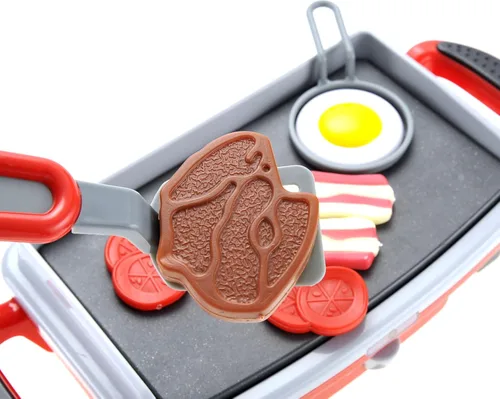 Vista 5 de PowerTRC Breakfast - Juego de parrilla de juguete para niños de 4 a 8 años, juguetes de cocina, juego de parrilla para niños, parrilla de barbacoa
