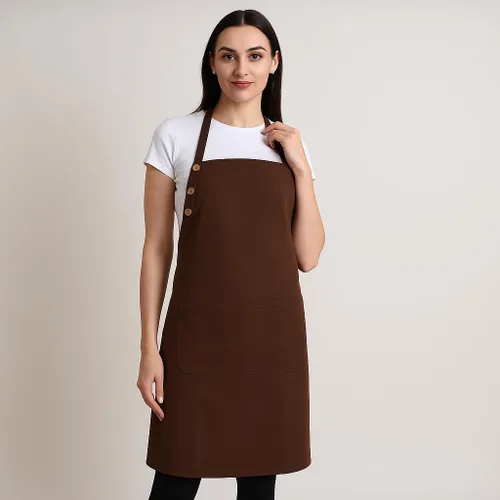 Vista 22 de Delantal de cocina de algodón resistente a las gotas de agua con delantales ajustables para mujer con bolsillos 8 opciones de color para cocinar