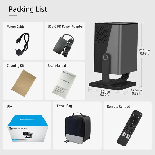 Vista 12 de Proyector HP con Netflix, compatible con cargador de batería USB-C Negro