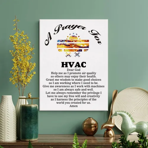 Vista 3 de LEXSIVO a HVAC - Lienzo de oración para el hogar, decoración de pared, calefacción, ventilación, aire acondicionado, regalo, pintura de 11.5 x 15