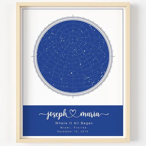 Vista 11 de Mapa de estrellas personalizado con fechas y lugar específicos, impresión de mapa de constelación personalizado, sin marco, arte de pared