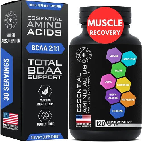 Vista 9 de Suplemento de aminoácidos esenciales para mujeres y hombres – Complejo de aminoácidos BCAA vegano para el crecimiento muscular con los 9 aminoácidos