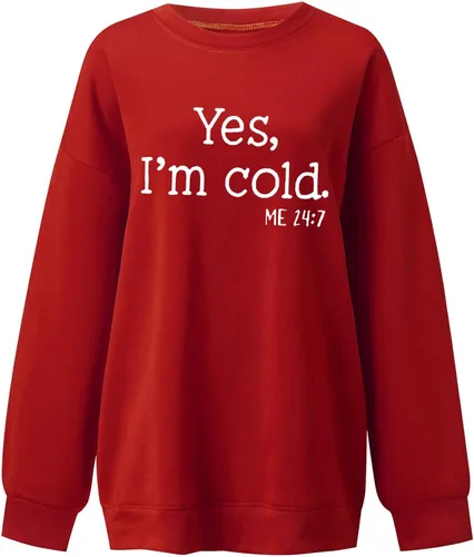 Vista 4 de Womens Oversized Sweatshirts Hoodies Fleece Crew Neck Letter Print Pullover Sweaters Casual Comfy Sweatshirt for Women