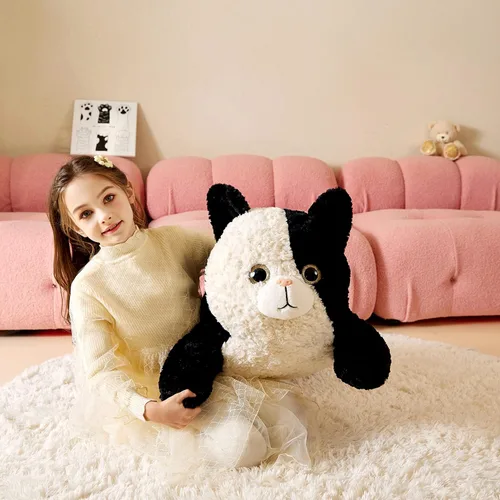 Vista 2 de Animal de peluche gigante de gato de felpa suave, juguete grande de 30" de tamaño jumbo, lindo, grande, enorme, esponjoso, gordo, para regalos