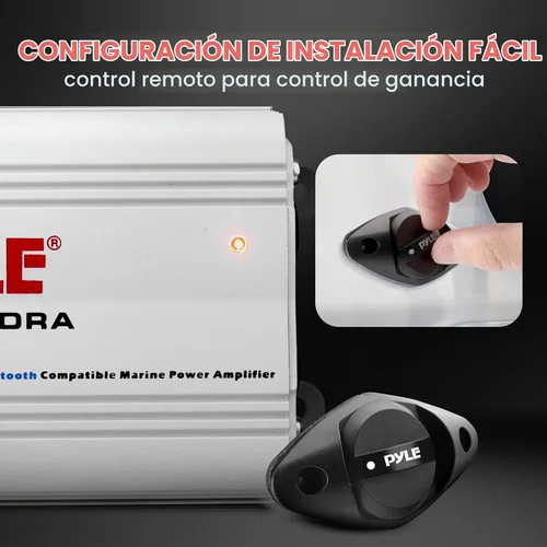 Vista 5 de Pyle Amplificador marino automático de 4 canales, 200 vatios RMS 4 OHM estéreo de rango completo con Bluetooth inalámbrico y potente altavoz Prime