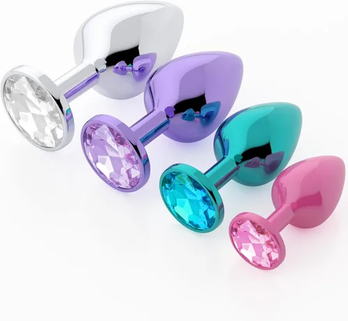 Vista 20 de Vikkiy Anal Plug Beginner Set, 4 PCS Stainless Steel Butt Plug Kit