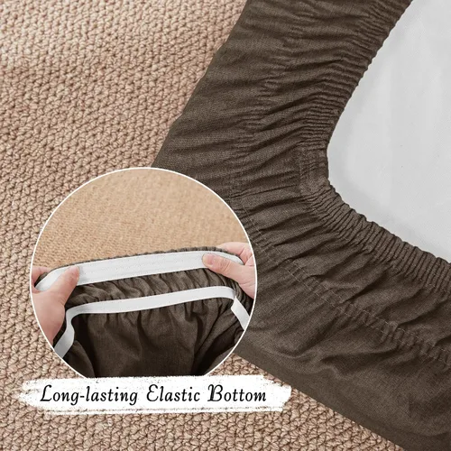 Vista 4 de StangH Fundas de cojín de lino para sofá – Fundas individuales para sillas con parte inferior de velcro para niños, asientos de patio al aire libre