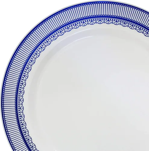 Vista 2 de OCASIONES" Paquete de 50 platos (25 invitados) - Juego de platos de plástico desechables pesados para fiestas de boda - 25 x 10.5'' cena + 25 x