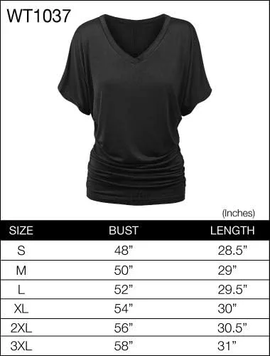 Vista 6 de MBJCamiseta de manga corta para mujer Barco Cuello sólido Shirring Dolman Drape parte superior