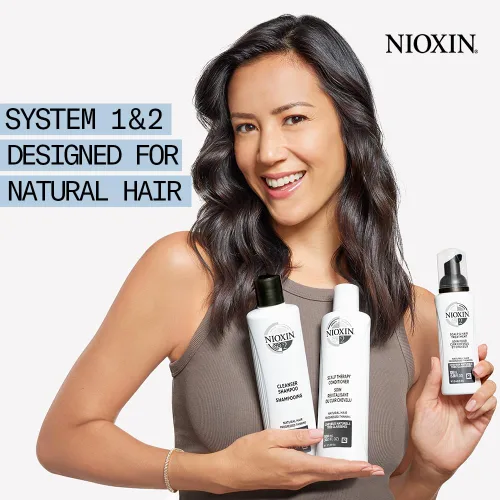 Vista 2 de Nioxin Kit de 2 sistemas de engrosamiento del cuero cabelludo + cabello Para cabello natural con adelgazamiento progresado Limpiar, acondicionar