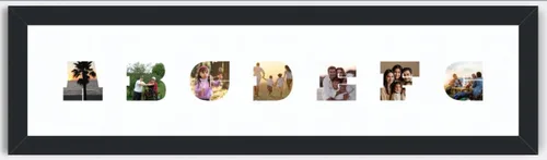 Vista 8 de Marco de fotos personalizado con nombre, tapete hecho a medida para cualquier palabra, nombre, letra de tu elección, collage de fotos
