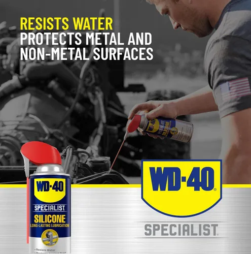 Vista 6 de WD-40 Specialist Lubricante de silicona con aerosoles inteligentes de paja de 2 maneras, paquete doble, 11 onzas, [paquete de 12]