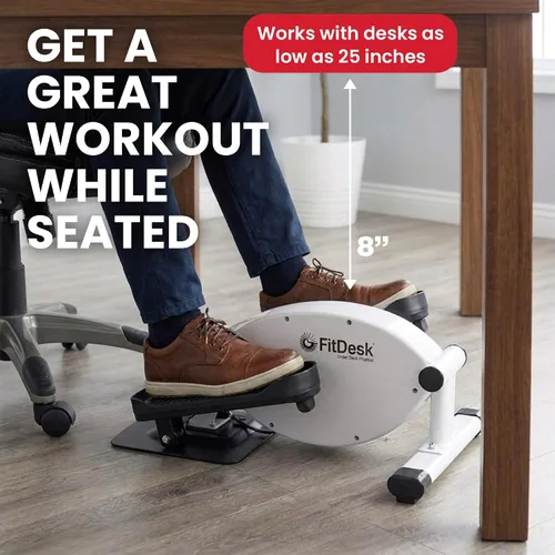 Vista 6 de FitDesk Under Desk Bike Exercise Machine, Compact Magnetic Pedal Exerciser, Mini Elliptical, Quiet Seated Cardio Trainer for Home Office Workouts
