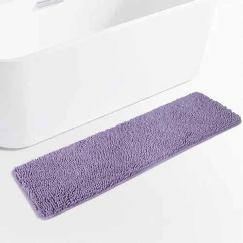Vista 253 de Yeaban Alfombra de pasillo de baño de 24 x 72 pulgadas, antideslizante, alfombra de baño larga de felpilla gruesa, absorbente y lavable, alfombra