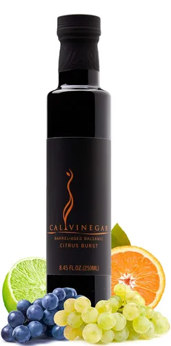 Vista 9 de Calivirgin Vinagre balsámico tradicional con sabor a naranja sanguina, grueso, aterciopelado, auténtico vinagre balsámico italiano, vinagre gourmet