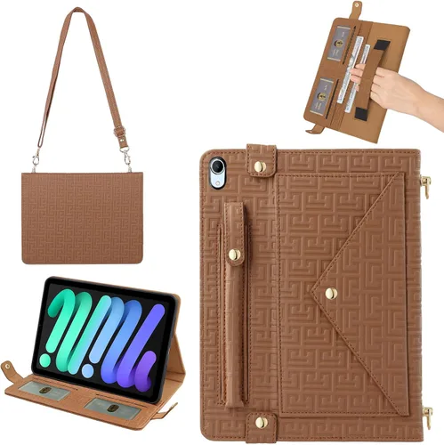 Vista 63 de Funda tipo bolso para iPad mini de 5ª/4ª/3ª/2ª/1ª generación de 7.9 pulgadas, Techcircle funda ligera tipo folio con soporte bandolera con billetera