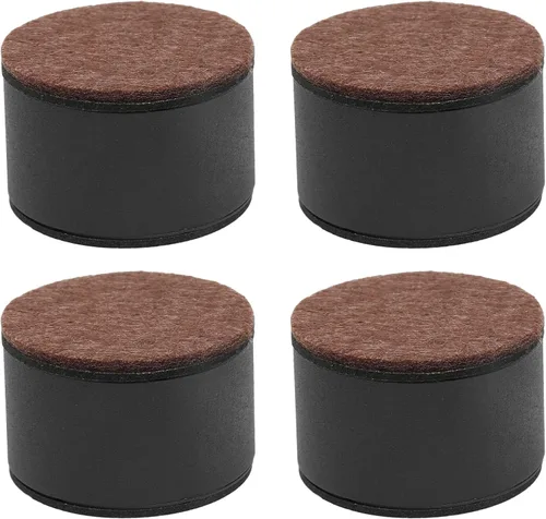 Vista 7 de Biaungdo Juego de 4 piezas de elevadores autoadhesivos para muebles, elevadores redondos para cama y muebles, elevadores resistentes de acero al
