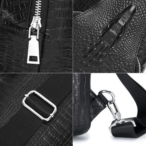Vista 100 de LUKZIJAES Bolso bandolera de cuero genuino para hombre