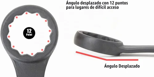 Vista 4 de VCT Juego de llaves combinadas jumbo SAE de óxido negro 1-5/16" - 2" con bolsa de transporte