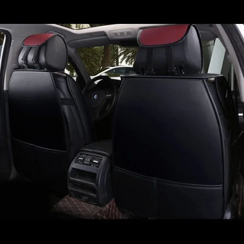Vista 3 de otoez Juego completo de fundas universales para asientos de automóvil, de cuero, accesorios para el interior del vehículo, compatibles