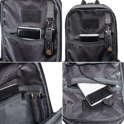 Vista 5 de Oxford Sling Bag Backpack Crossbody Chest Pack for Men Women