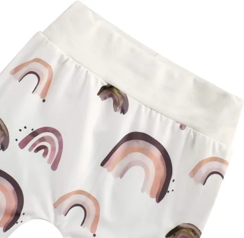 Vista 19 de Conjunto de 2 piezas para bebé, niña, niño, manga larga, arcoíris, con pantalones de leopardo, ropa de invierno y primavera