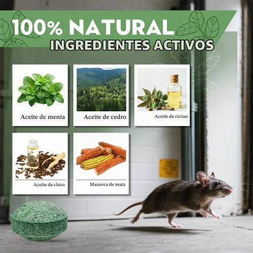 Vista 2 de Repelente de ratones de roedor, aceite de menta para repeler ratones y ratas, ingredientes naturales, bolas repelentes de ratas, repelente