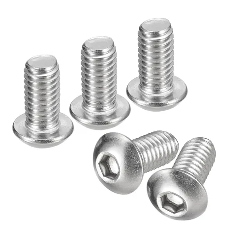 Vista 32 de uxcell Tornillos de cabeza de botón de 1/4-20x1, 25 piezas de tornillos hexagonales de acero inoxidable 304, tornillos de rosca completa