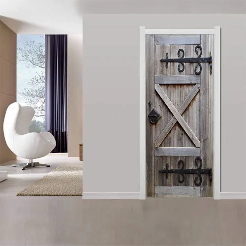 Vista 42 de Adhesivos 3D para puerta, murales para despegar y pegar, puerta de madera, papel tapiz autoadhesivo, extraíble, PVC, impermeable, póster para Puerta