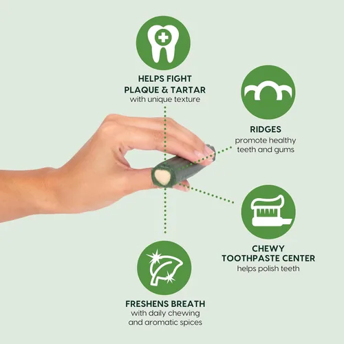 Vista 2 de Ark Naturals Pasta Dental sin Cepillo, Masticables Dentales para Perros de Razas Extra Grandes, Refresca el Aliento, Textura Única Ayuda a Reducir