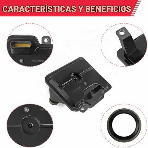 Vista 4 de Filtro de transmisión automática 62TE con kit de juntas para Dodge Grand Caravan Avenger Ram ProMaster Chrysler Town & Country 200 Reemplazos #