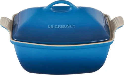 Vista 8 de Le Creuset Heritage - Cacerola de cerámica profunda con tapa, 4.5 qt., alcachofa