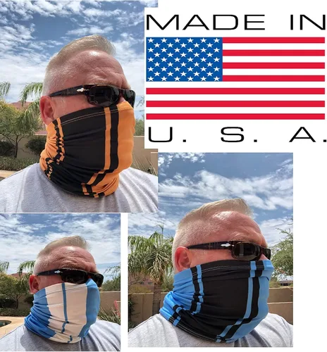 Vista 5 de Funda para cuello fabricada en Estados Unidos, color clásico Mustang con rayas