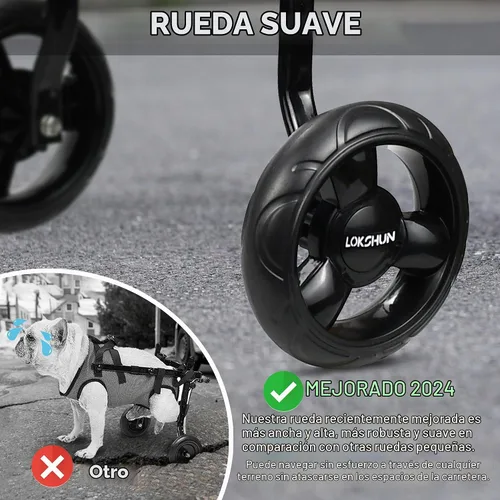 Vista 7 de Silla de ruedas para perros mejorada 2025 para patas traseras, silla de ruedas pequeña para perros con patas traseras discapacitadas, carritos