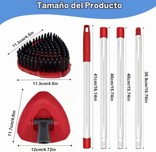 Vista 2 de Mango de trapeador para sistema O Cedar RinseClean de 2 tanques, cepillo de fregado y base de trapeador giratorio compatible con O-Cedar, asas