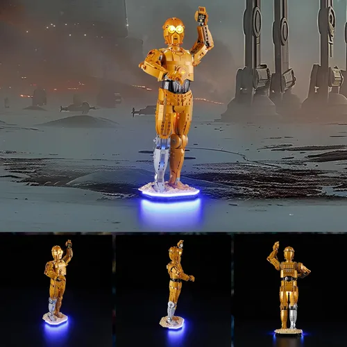 Vista 3 de YEABRICKS Luz LED para modelo de bloques de construcción 75398 Star Wars C-3PO (juego de construcción no incluido)