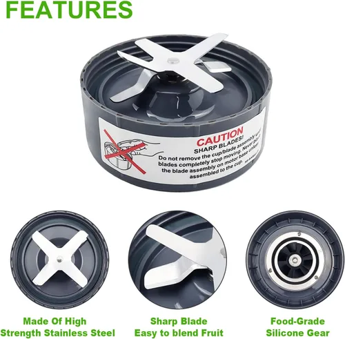 Vista 4 de 7 piezas de repuesto de cuchilla mezcladora extractor cruz cuchilla compatible con Nutribullet 600W y Pro 900W