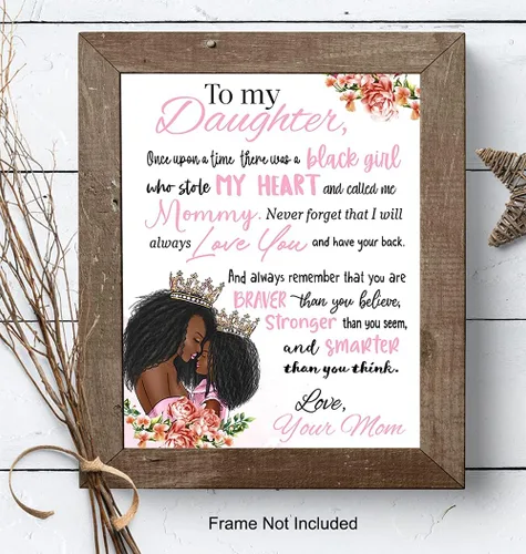 Vista 8 de Arte de pared de niña afroamericana - Arte negro - Decoración para dormitorio de niñas - Regalos para hijas - Habitación para niñas pequeñas