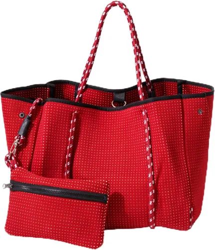 Vista 39 de POPUPS Bolso grande de neopreno para mujer - Bolso de mano de diseñador para todos los días, para el trabajo, la playa y viajes con bolsillos