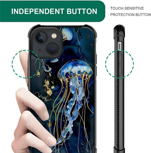 Vista 509 de Funda compatible con iPhone 15, diseño de elefantes africanos, diseño increíble a prueba de golpes, antiarañazos, carcasa trasera de policarbonato