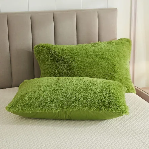 Vista 3 de Juego de funda de edredón mullido, de terciopelo, de pelo sintético; cubierta de colcha con funda de almohada, ultra suave, cálida