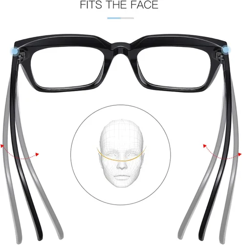 Vista 5 de EYLRIM Gafas clásicas de lente transparente con marco cuadrado grueso para mujeres y hombres, anteojos sin receta