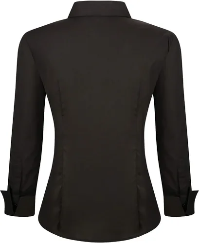 Vista 2 de Esabel.C Camisas de manga larga con botones para mujer, ajuste regular, algodón elástico