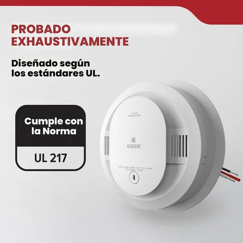 Vista 5 de Kidde Detector de humo, cableado con batería de reserva de 10 años, interconectable, luces de estado LED, alarma de 85 dB, 5 pulgadas, 20SA10