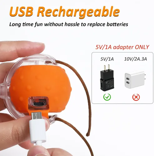 Vista 6 de Waaiio Juguete interactivo para gatos con cola de ciempiés, bola rodante rápida, juguetes recargables para gatos adultos aburridos