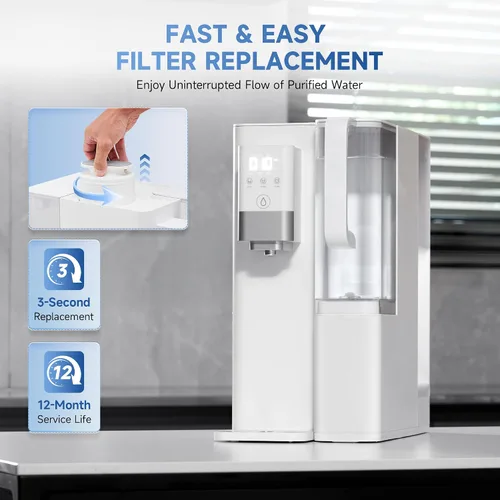 Vista 9 de CO-Z Filtro de Agua de Ósmosis Inversa de Encimera, Sistema de Filtración de Agua RO de 5 Etapas, Dispensador Portátil de Purificador de Agua con 3