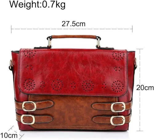 Vista 4 de UONBOX Bolso de hombro estilo retro para mujer