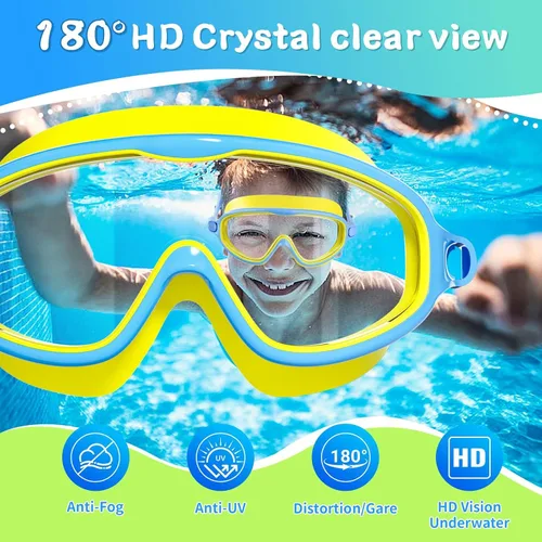 Vista 5 de Paquete de 2 gafas de natación para niños, sin fugas, antivaho, anti-UV, para niños y niñas de 4 a 14 años