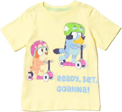 Vista 4 de Bluey Paquete de 3 camisetas para niños para verano, paquete de 3 camisetas de algodón para niños