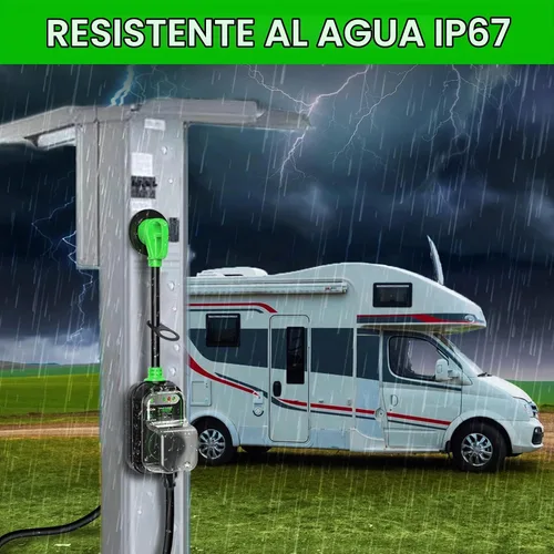 Vista 6 de EyGde Adaptador RV de 30 amperios a 50 amperios con protector de sobretensiones, NEMA TT-30P macho a enchufe hembra 14-50R, analizador de circuitos
